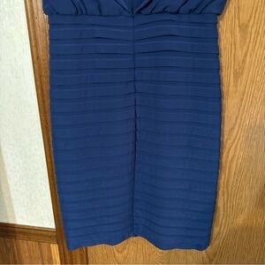 Adrianna Papell Blue Sleeveless Bodycon Midi Dress